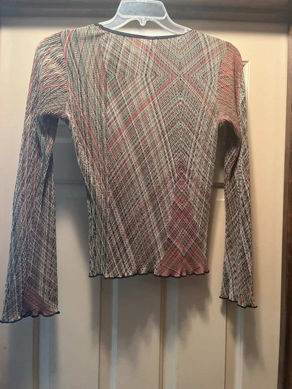 Lucky Brand Multi-Color Striped Long-Sleeve Ruffle Top - Picture 2 of 3